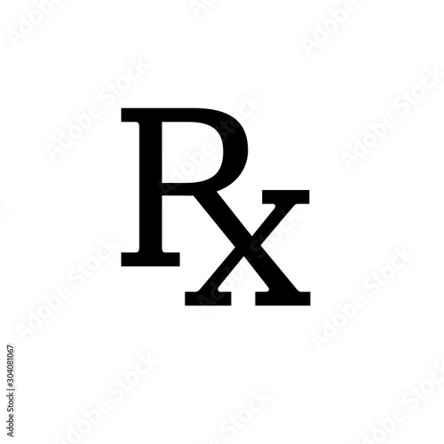 RX icon. Medical regular prescription symbol. Treatment receipt sign.