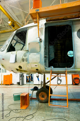 Mi-8 helicopter during maintencance and repair photo
