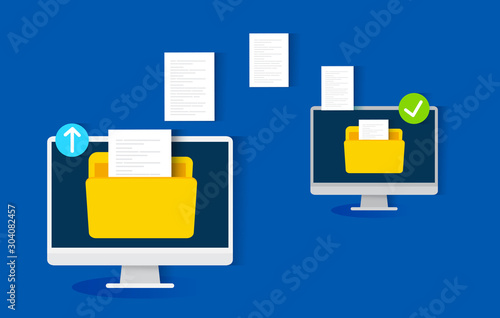 file transfer concept, vector illustration photo