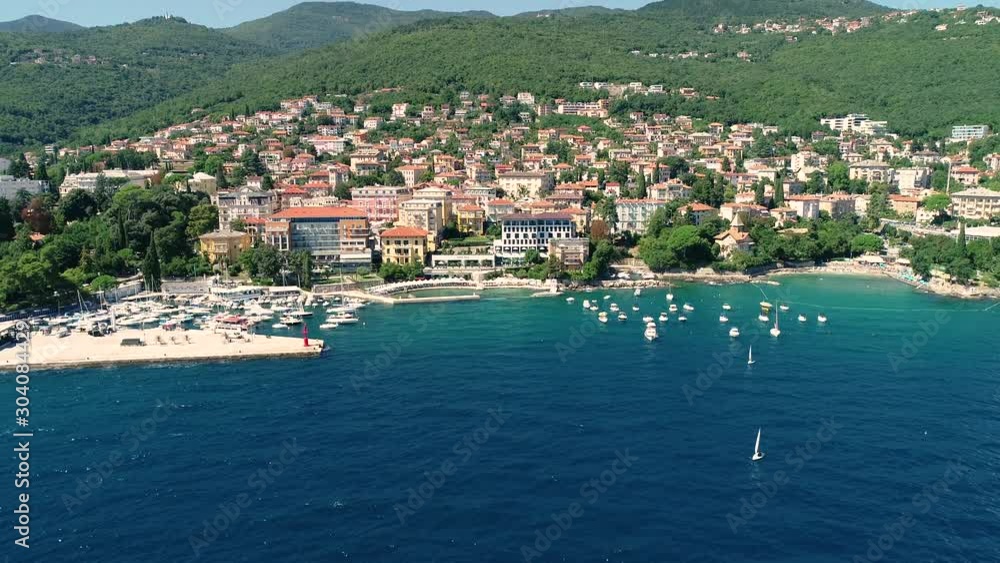 Aerial view of Opatija cityscape during the day, Croatia. Aerial view of Opatija cityscape during the day, Croatia.