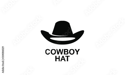 Cowboy black hat logo icon design vector illustration