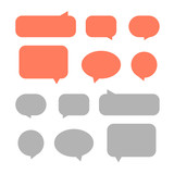 Text speech bubble collection icon vector