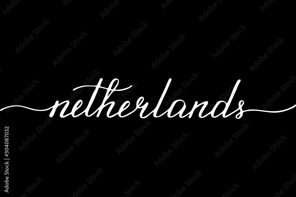 
Netherlands handwritten text vector script 
