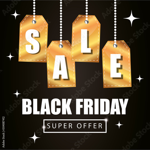 poster black friday poster with super offer lettering vector illustration design