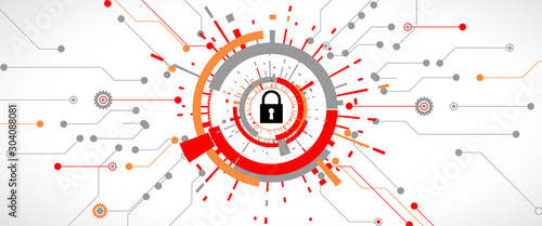 Cybersecurity and information or network protection. Future technology web services for business and internet project