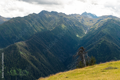 Sunny day in mountains of Svaneti Georgia photo