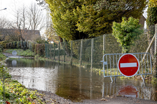 Route barrée pour inondation