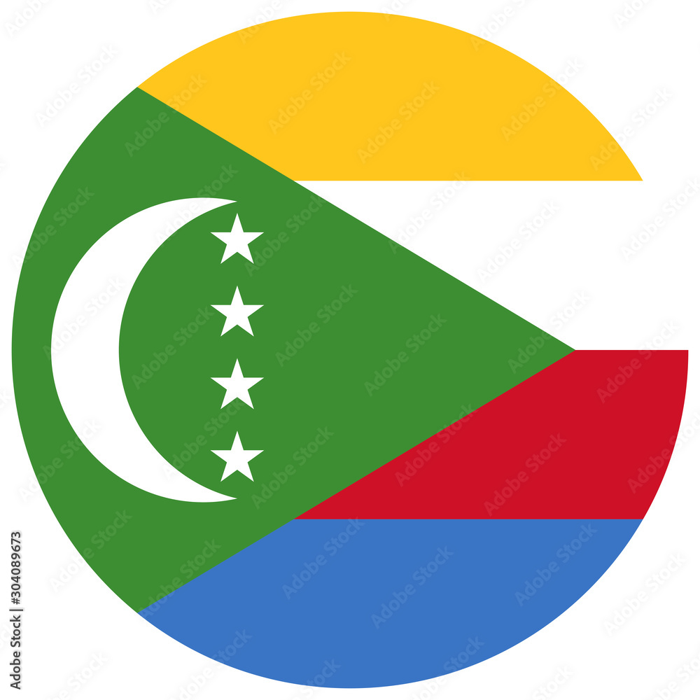 Comoros round flag vector illustration Comoros round flag vector illustration