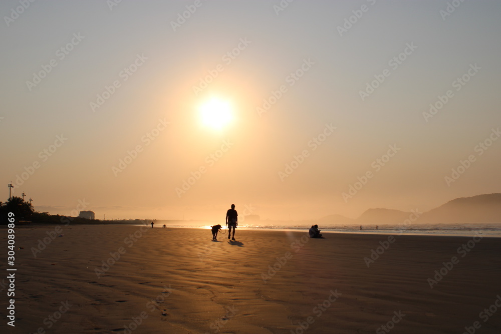 Fototapeta premium Praia por do Sol