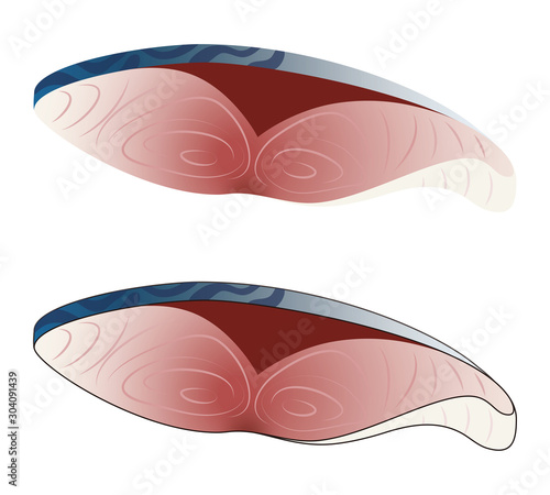 鯖の切り身 ベクター イラスト