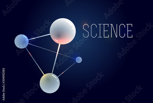 Vector molecules scientific chemistry and physics theme vector abstract background, micro and nano science and technology theme, atoms and microscopic particles.