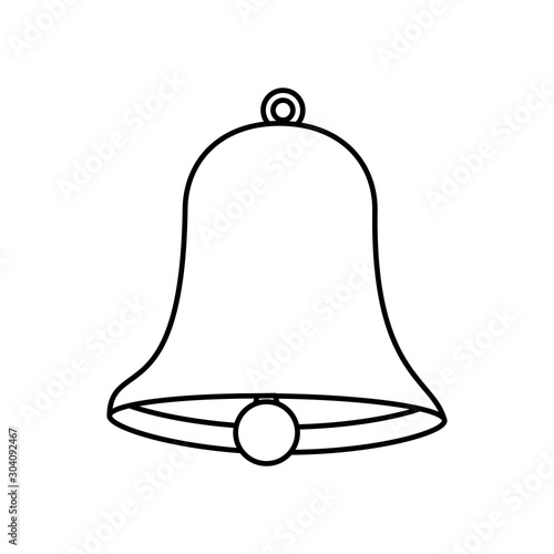 bell christmas decoration line style icon vector illustration design