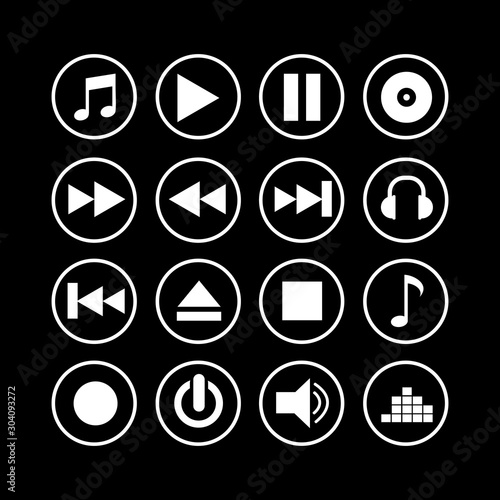 media player icon vector design symbol