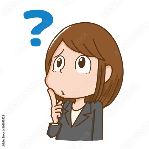 疑問に思う女性