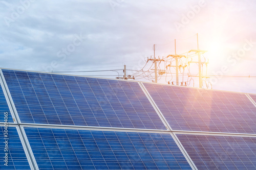 Solar panel, alternative electricity source, concept of sustainable resources, And this is a new system that can generate electricity more than the original, This's the sun tracking systems