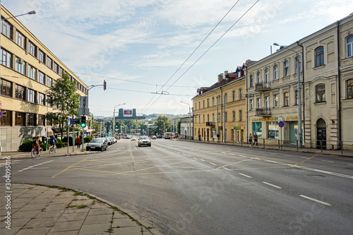 VILNIUS, LITHUANIA - September 2, 2017: Street view of downtown in Vilnius city, Lithuanian