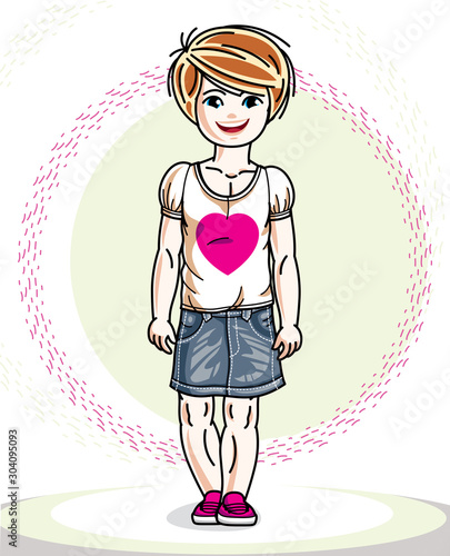 Little blonde cute girl tod...