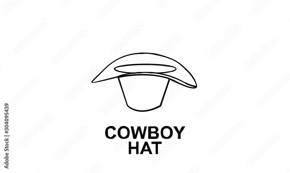 Cowboy hat line outline logo icon design vector illustration Cowboy hat line outline logo icon design vector illustration