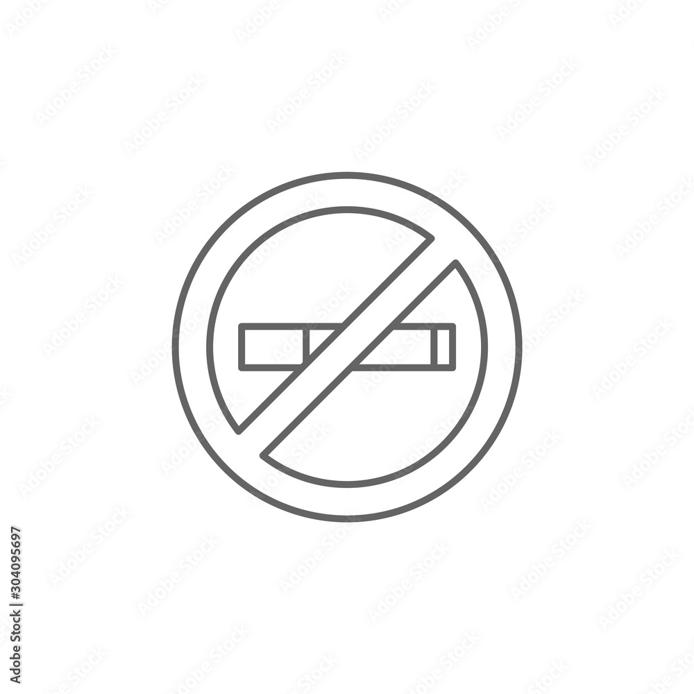 No smoking, airport. Icon illustration isolated sign symbol - icon No smoking, airport. Icon illustration isolated sign symbol - icon
