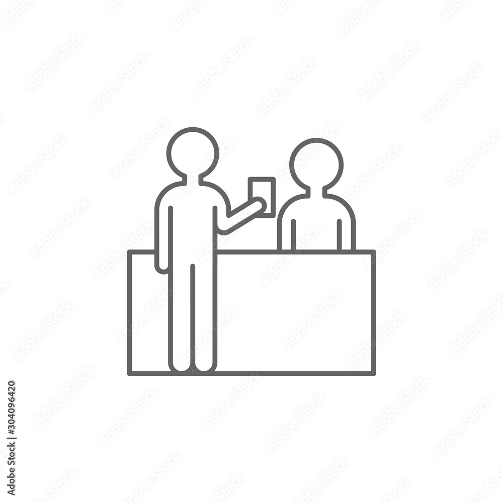 Check in, airport. Icon illustration isolated sign symbol - icon Check in, airport. Icon illustration isolated sign symbol - icon