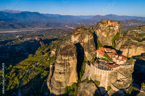 aerial view from the Monastery of the Varlaam in Meteora, Greece photo