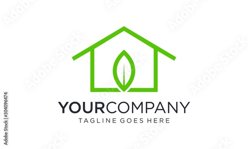 Natural green home logo designs concept