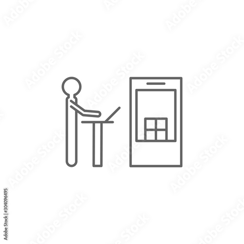 Metal detector, bags, control. Icon illustration isolated sign symbol - icon