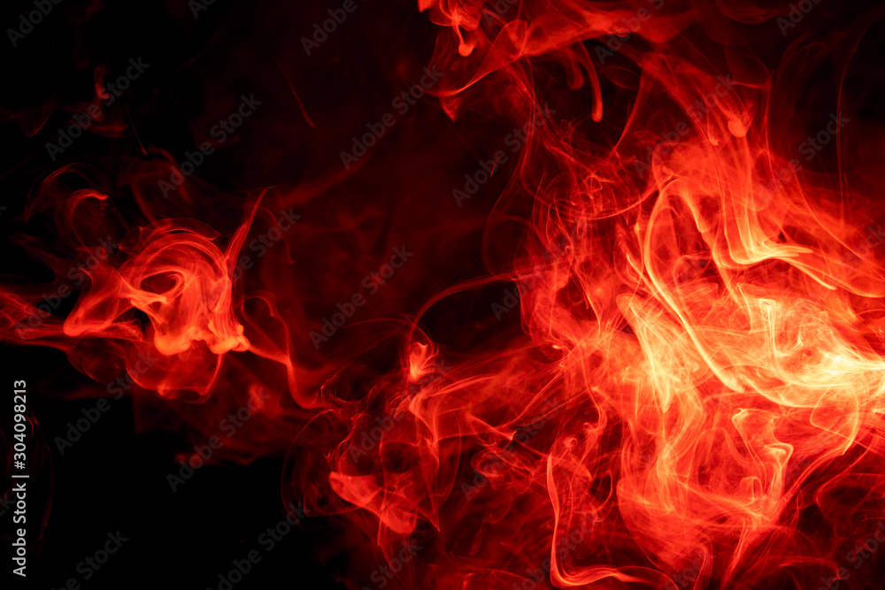 Red smoke on black background Red smoke on black background