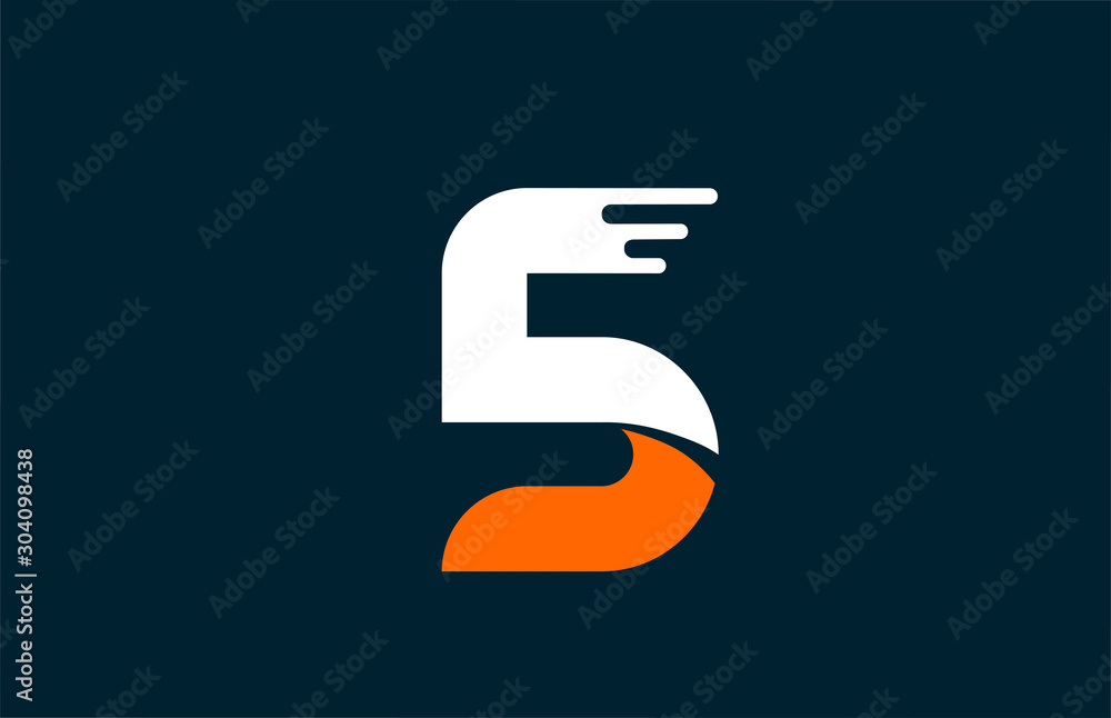 orange white creative number 5 logo icon for company design orange white creative number 5 logo icon for company design