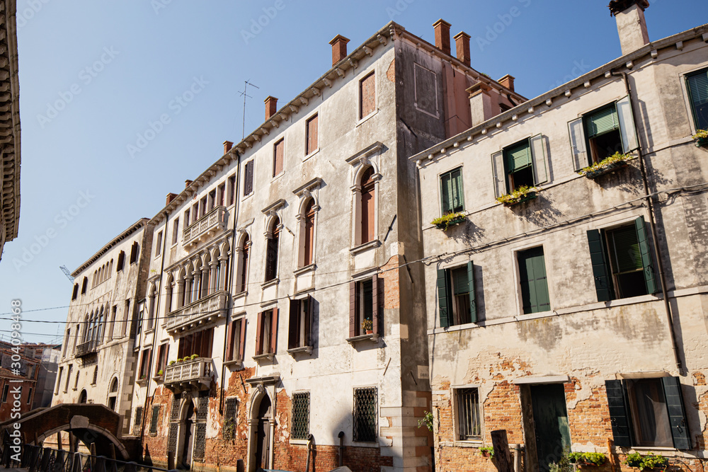 Venice / Italy 09.09.2019: Cityscape of Venice Italy with old Buildings Venice / Italy 09.09.2019: Cityscape of Venice Italy with old Buildings