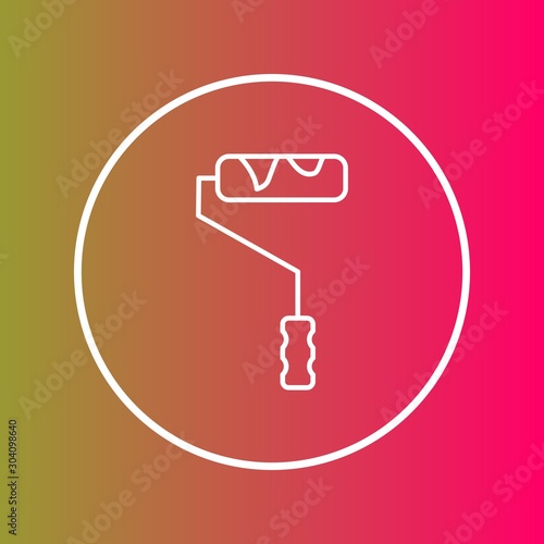Paint Roller Icon Isolated On Abstract Background