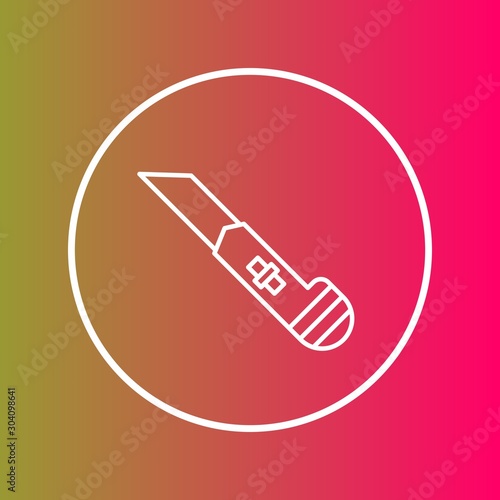 Cutter Icon Isolated On Abstract Background