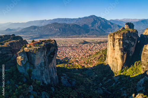 aerial view from the Monastery of the Holy Trinity in Meteora, Greece photo