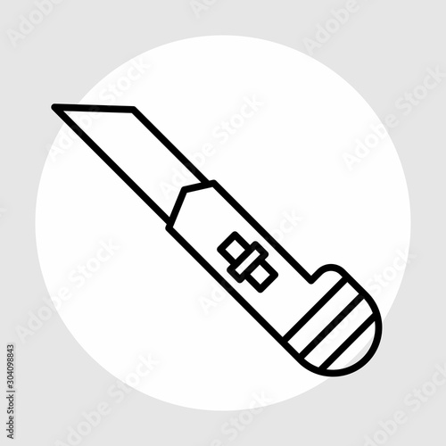 Cutter Icon Isolated On Abstract Background