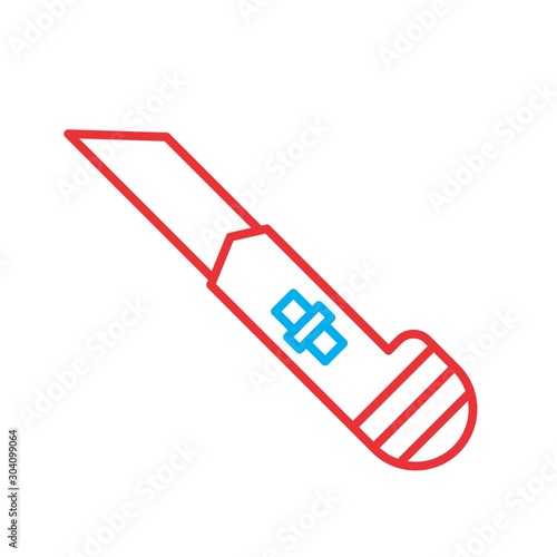 Cutter Icon Isolated On Abstract Background