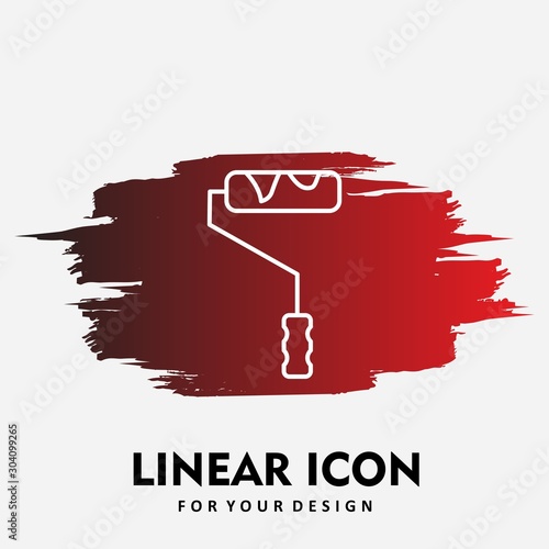 Paint Roller Icon Isolated On Abstract Background