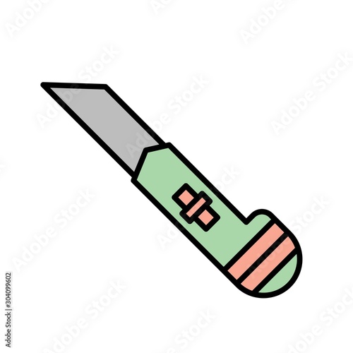 Cutter Icon Isolated On Abstract Background