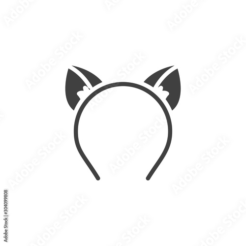 Cat ears, sex toy vector icon. filled flat sign for mobile concept and web design. Cat ears headband glyph icon. Symbol, logo illustration. Vector graphics