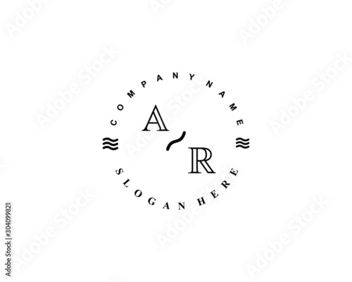 Initial AR vintage logo template