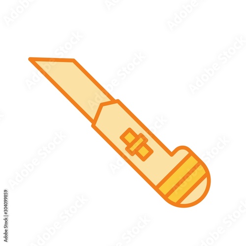 Cutter Icon Isolated On Abstract Background