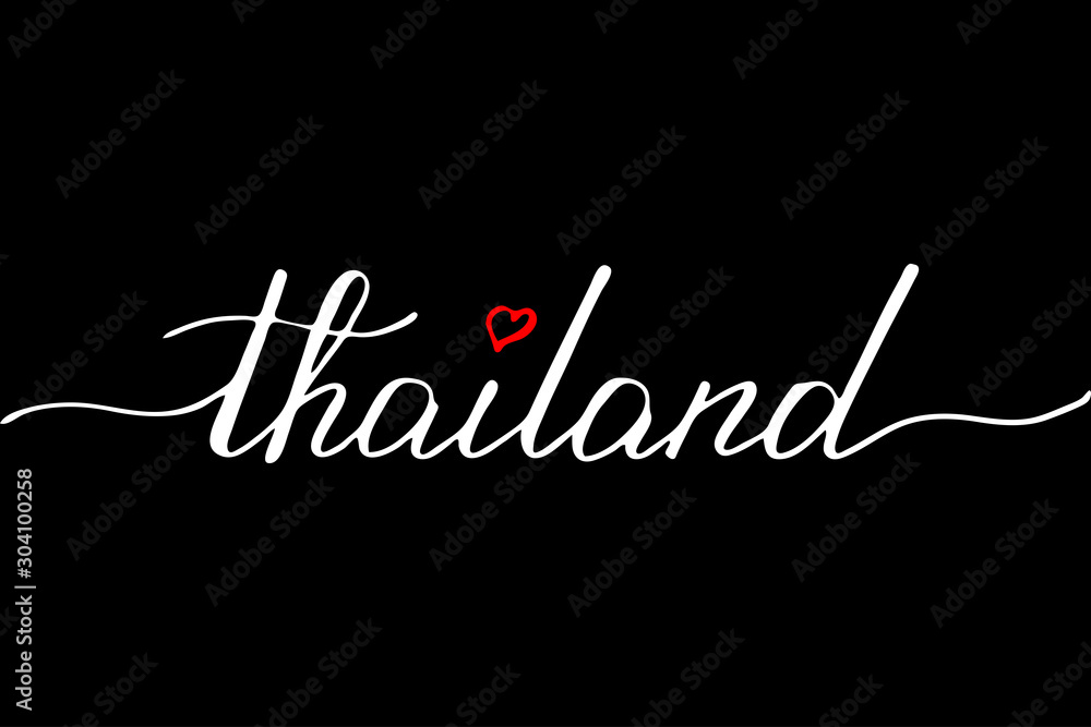 Thailand handwritten text vector