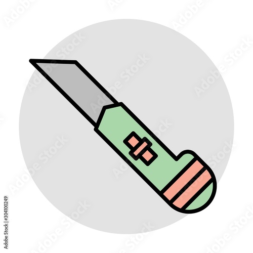 Cutter Icon Isolated On Abstract Background