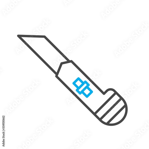 Cutter Icon Isolated On Abstract Background