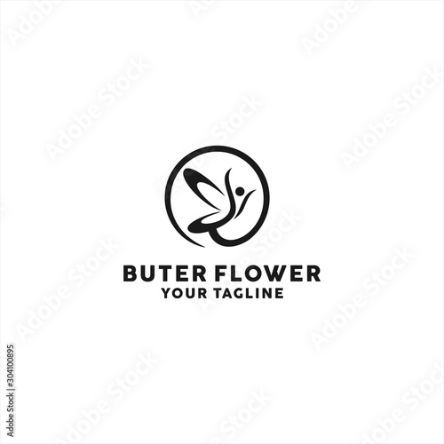 Circle Butterfly Logo Design Vector Illustration Template Idea