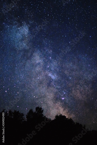 Milky Way Galaxy, Hautes-Gorges-de-la-Riviere-Malbaie National Park, Quebec, Canada
