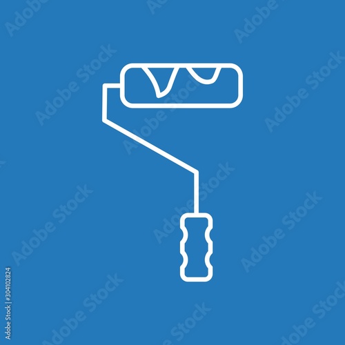 Paint Roller Icon Isolated On Abstract Background