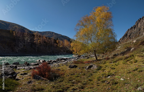 Russia. The South Of Western Siberia. Late autumn in the Altai mountains, the Chui river