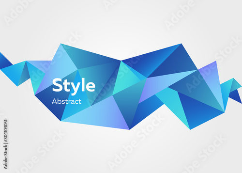 Abstract illustration of geometric 3d crystal colourful shape