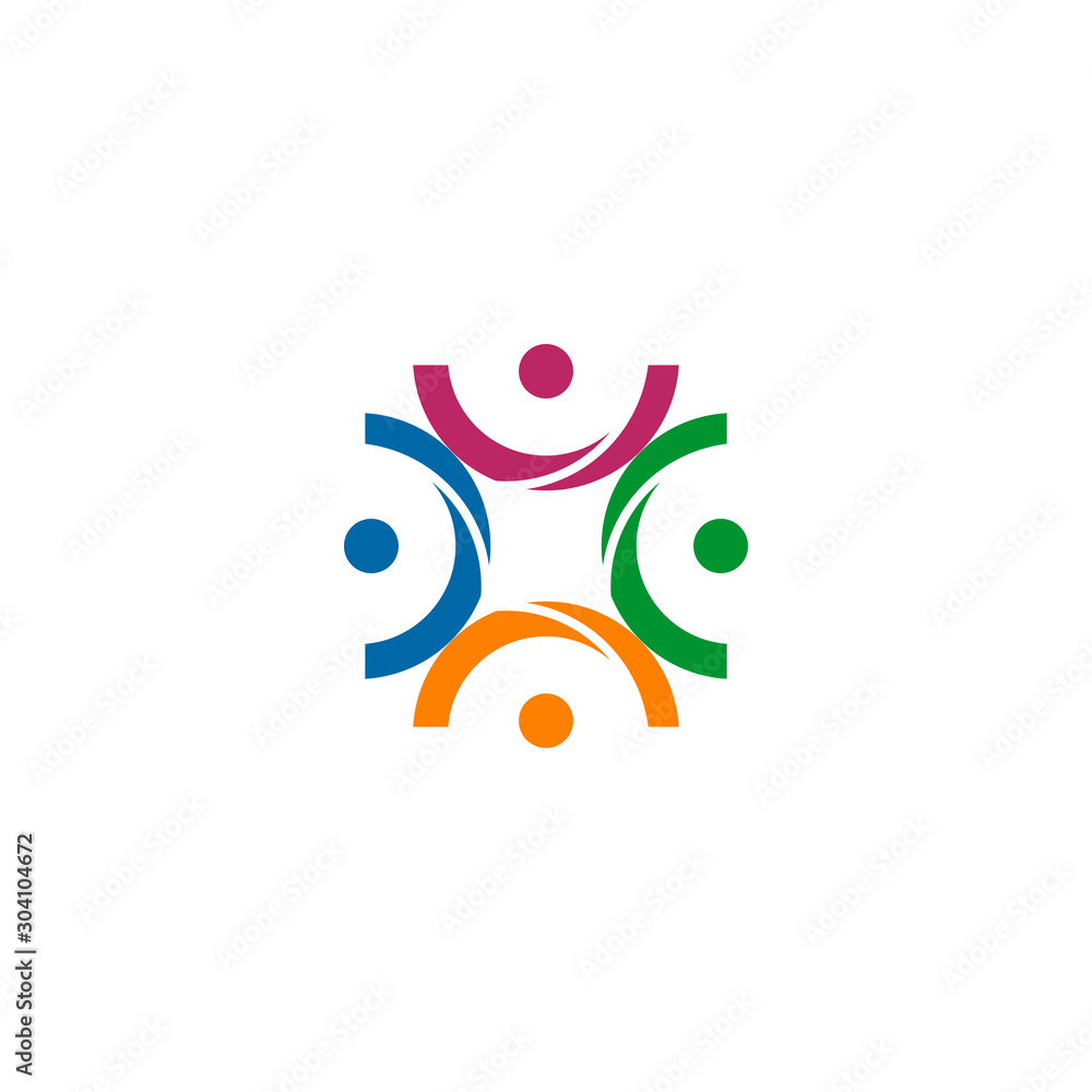 Fototapeta premium Community and adoption care icon logo design template