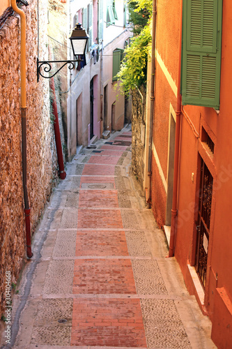 Colourful alleyway in Menton  France